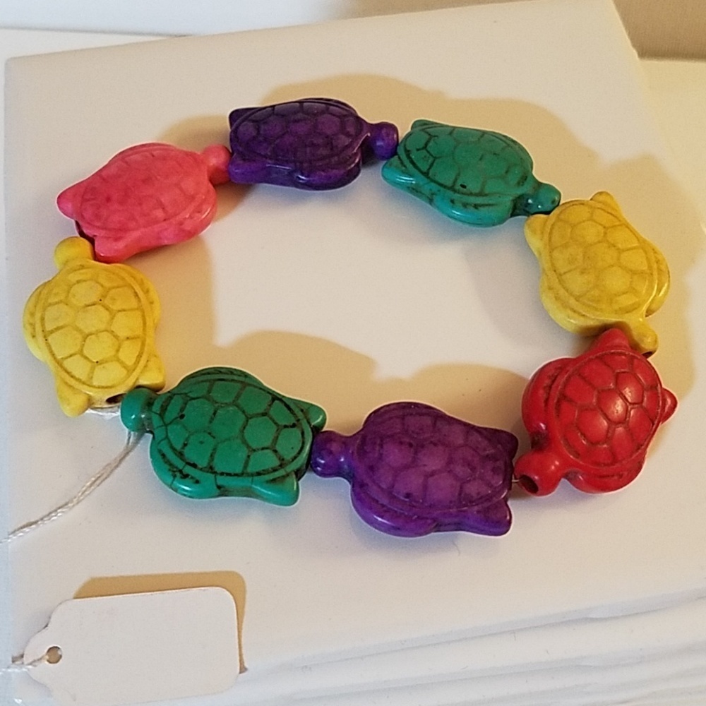 Colorful Turtle Bracelet 10" Elastic